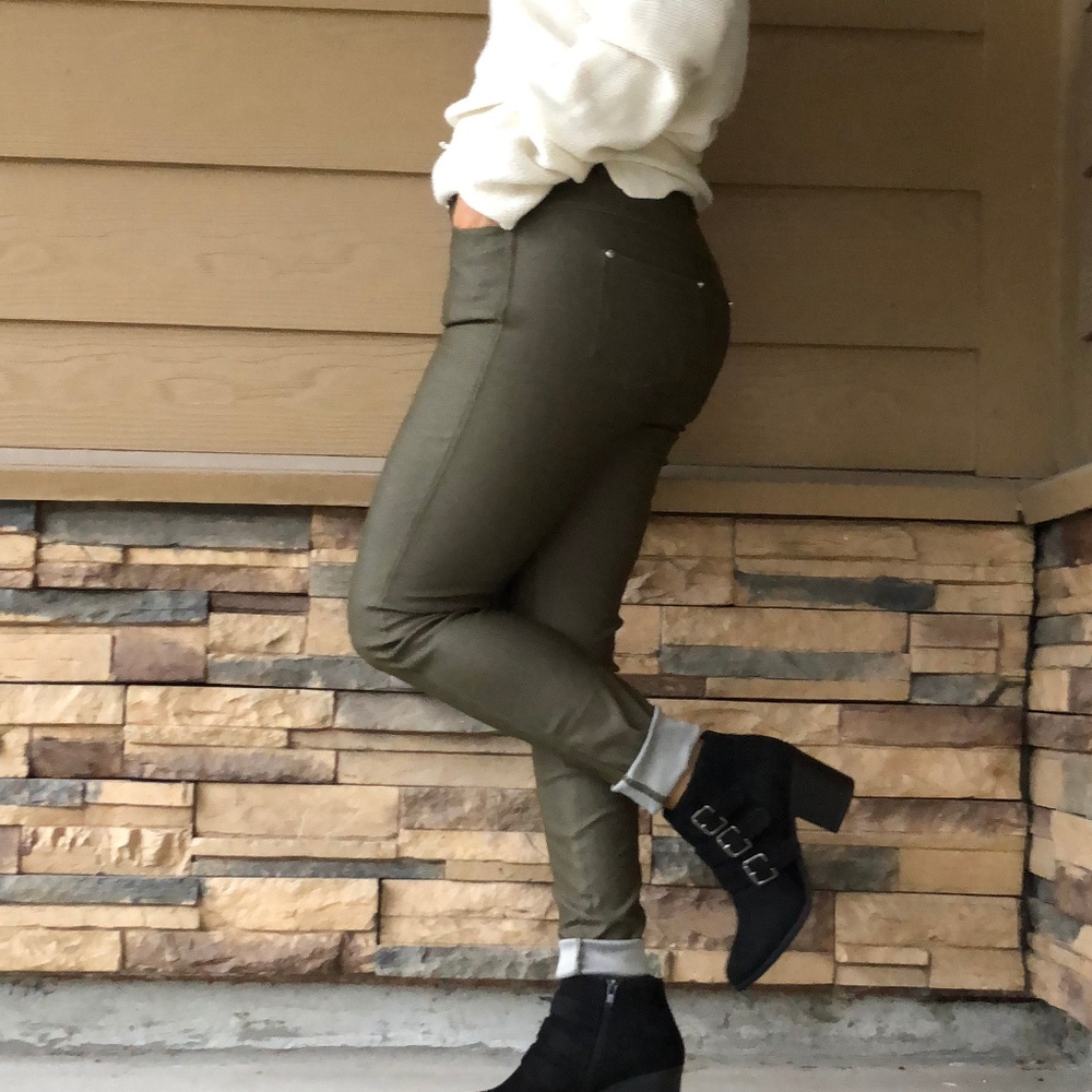 Smart Skinny Jeggings - Olive